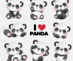 Naughty cute panda cartoon vector