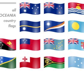 Oceania country flags icon vector