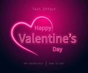 Pink valentine text effect vector