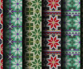 Pretty seamless patterns knitted decorative vector