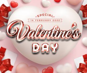 Realistic gift box and hearts special valentines day vector