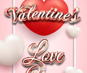Realistic valentines day flyer template vector