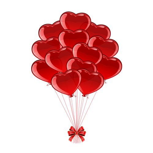 Red valentines balloons vector