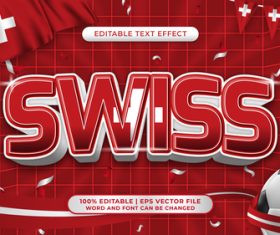 SWISS editable text effect comic and cartoon style vector