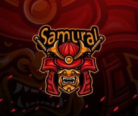 Samurai mascot esport logo vector