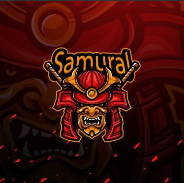 Samurai mascot esport logo vector