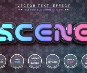 Scene 3d editable text style vector