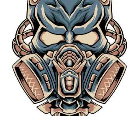 Skull gas mask illustration vector