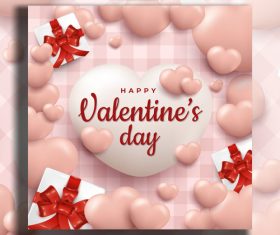 Social media post with happy valentines day vector