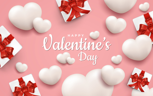 Soft happy valentines day banner vector