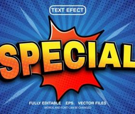 Special 3d editable text style vector