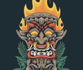 Tiki statue vector