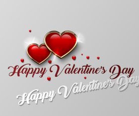 Two hearts valentine theme vector