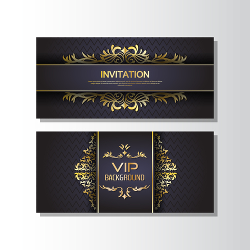 VIP card design vector banner with different patterns
