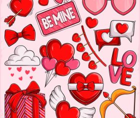 Valentines Day elements vector