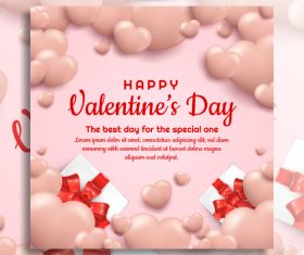 Valentines day posts design template vector