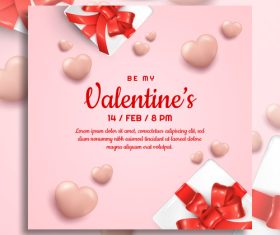 Valentines day posts design template with realistic love vector