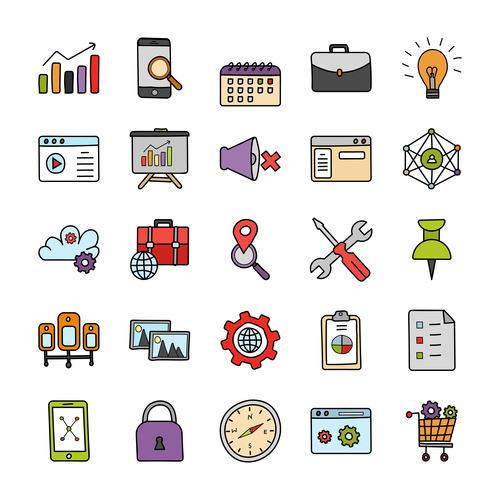 Various hand drawn vector collection icons