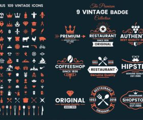 Vintage badge label vector