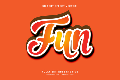 3D vector text effect