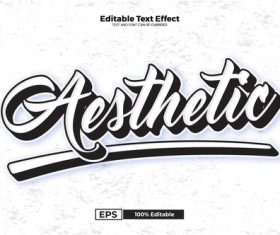 Aestheticeditable text style effect vector