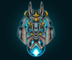 Anubis cyberpunk vector illustration