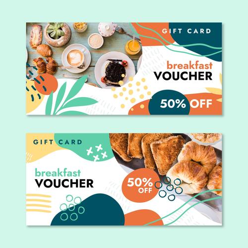Banner food card cover design vector