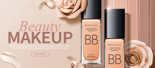 Beauty makeup skin vector ads