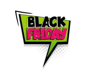 Black friday pop art font vector