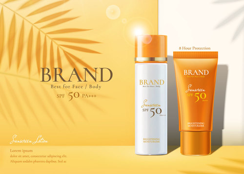 Brand best for face skin ads vector
