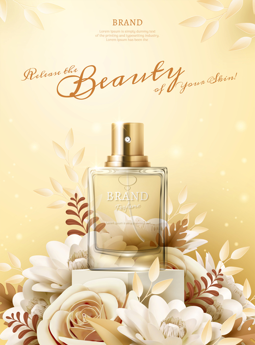 Brand perfume advertising vector