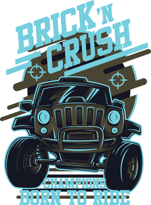 Brick n crush vector t-shirt illustrations