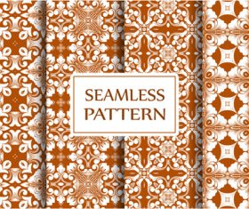 Brown flower pattern seamless background vector