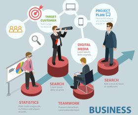 Cartoon flat style concept business infographocs vector