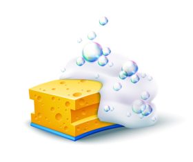 Cheese and bubbles vector