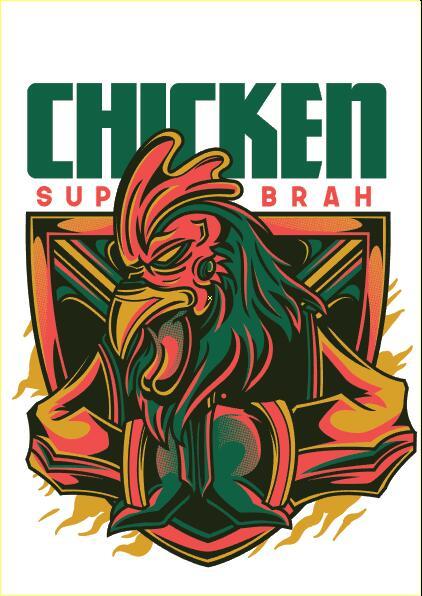 Chicken sup brah t-shirt illustrations vector