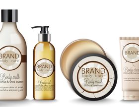 Coconut fruit oil cosmetic ads vector