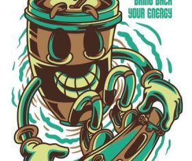 Coffee boost vector T-Shirt illustrations