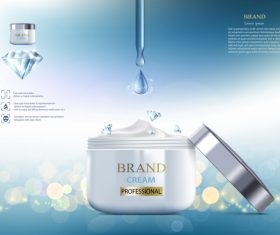Creamy diamond skin care ads vector