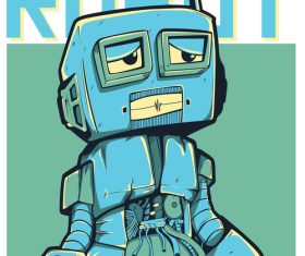 Damn robots t-shirt illustrations vector