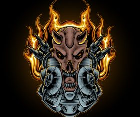 Devil turbo engine vector illustration