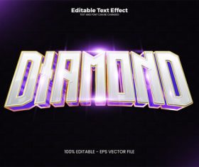 Diamond 3D vector text effect