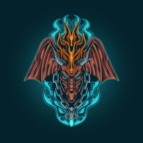 Dragon head vector illustration