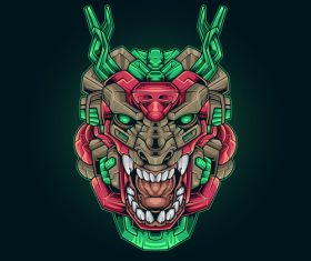 Dragon monster cyberpunk vector illustratio