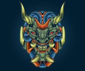 Dragon monster horned vector illustration
