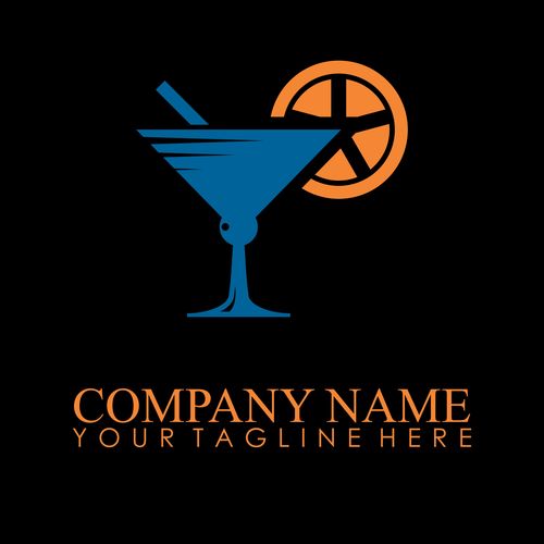 Drink glass logo vector