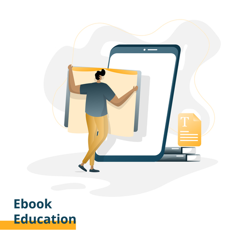 Ebook education flat design vector