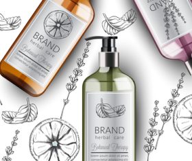 Extract plant essence cosmetic ads vector