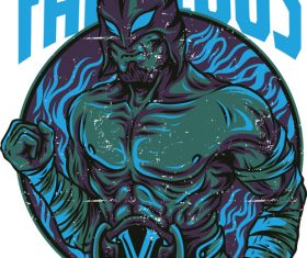 Fabulous fighter t-shirt design vector