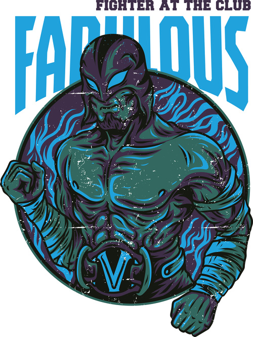 Fabulous fighter t shirt design vector